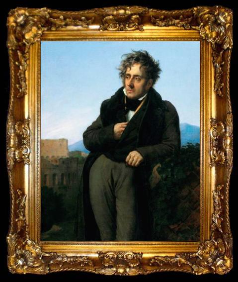 framed  Girodet-Trioson, Anne-Louis Chateaubriand Meditating on the Ruins of Rome, ta009-2